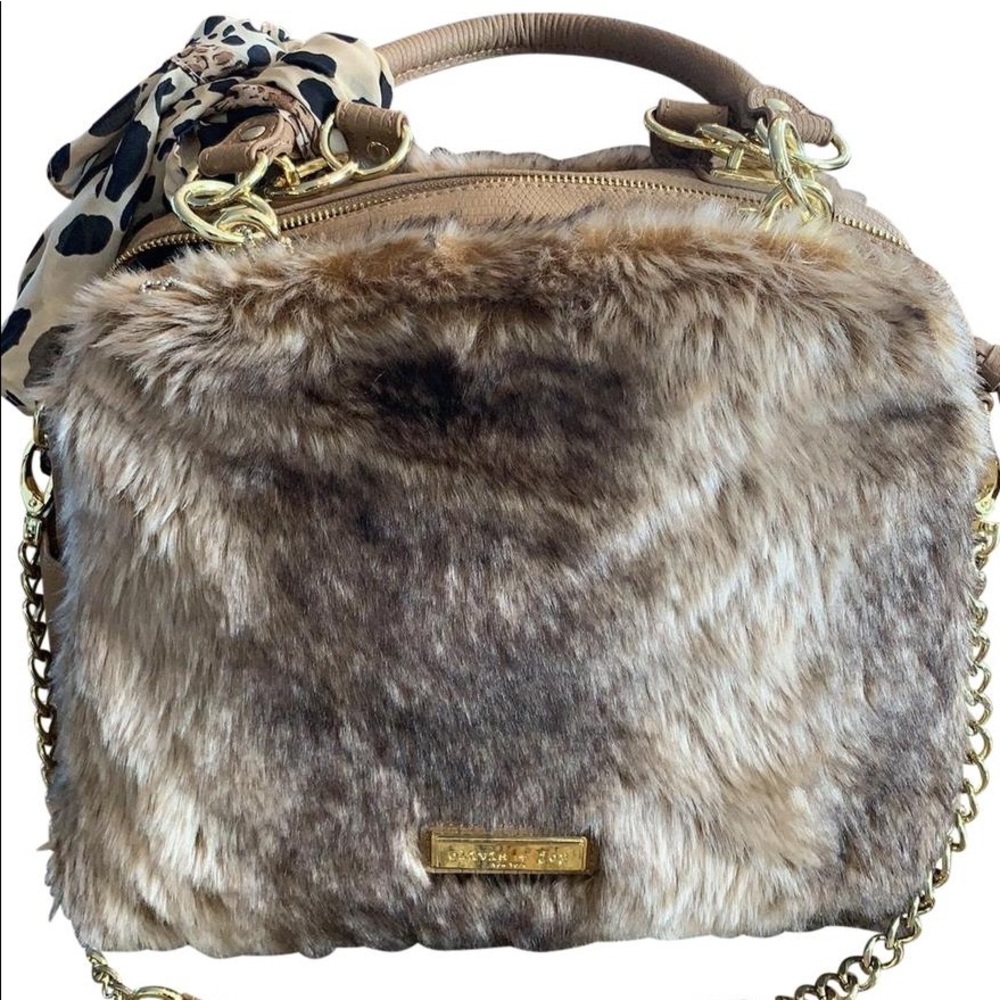 Olivia+joy New York faux fur handbag-crossbody Tan